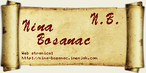 Nina Bosanac vizit kartica